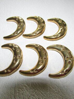 Large Moon and Stars Gold Buttons